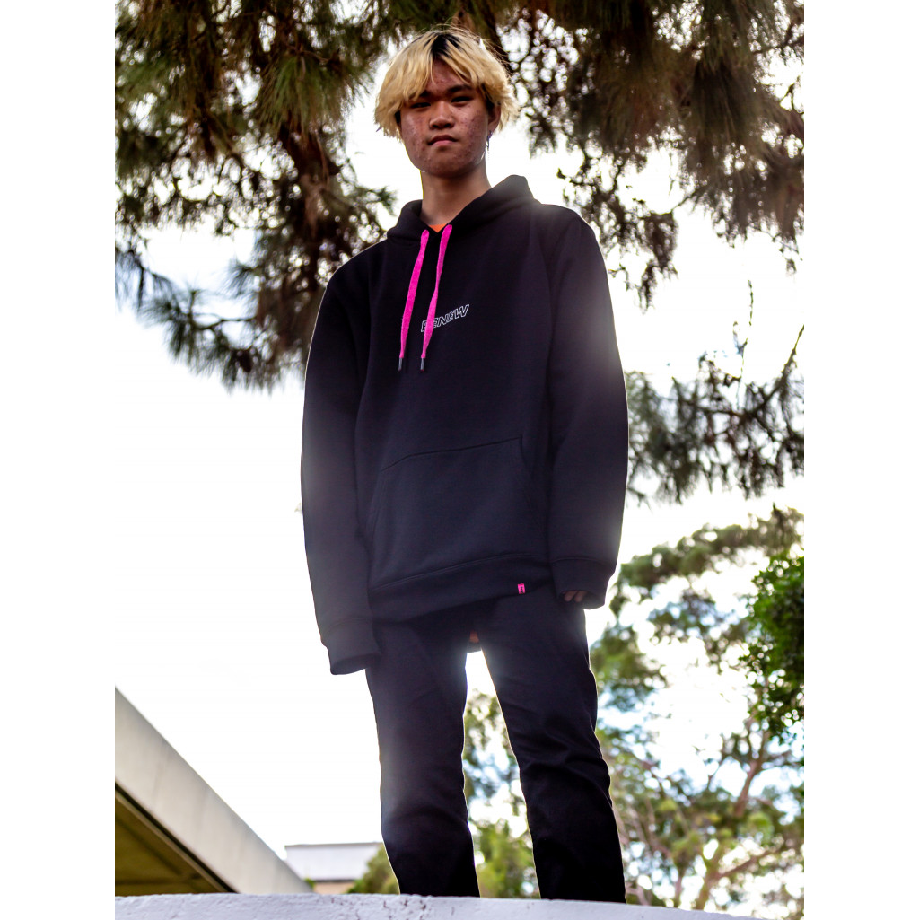 RENEW on Black Hoodie