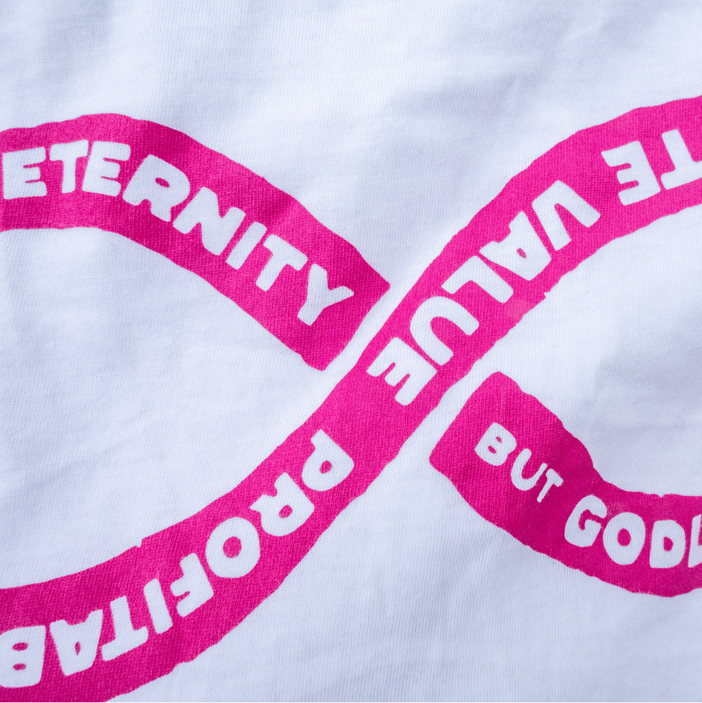 ETERNAL VALUE on Lightweight White T-Shirt