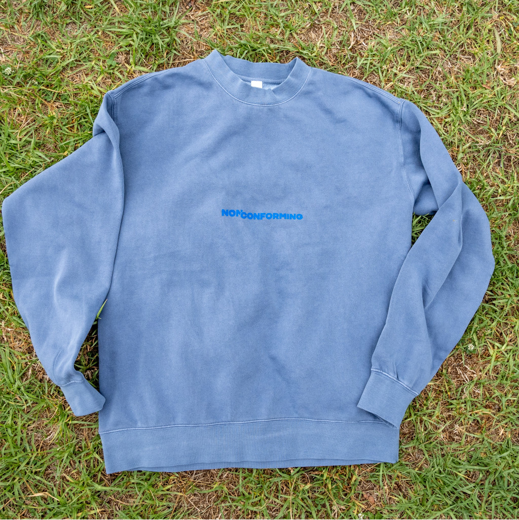 ETERNAL VALUE on Faded Blue Crew