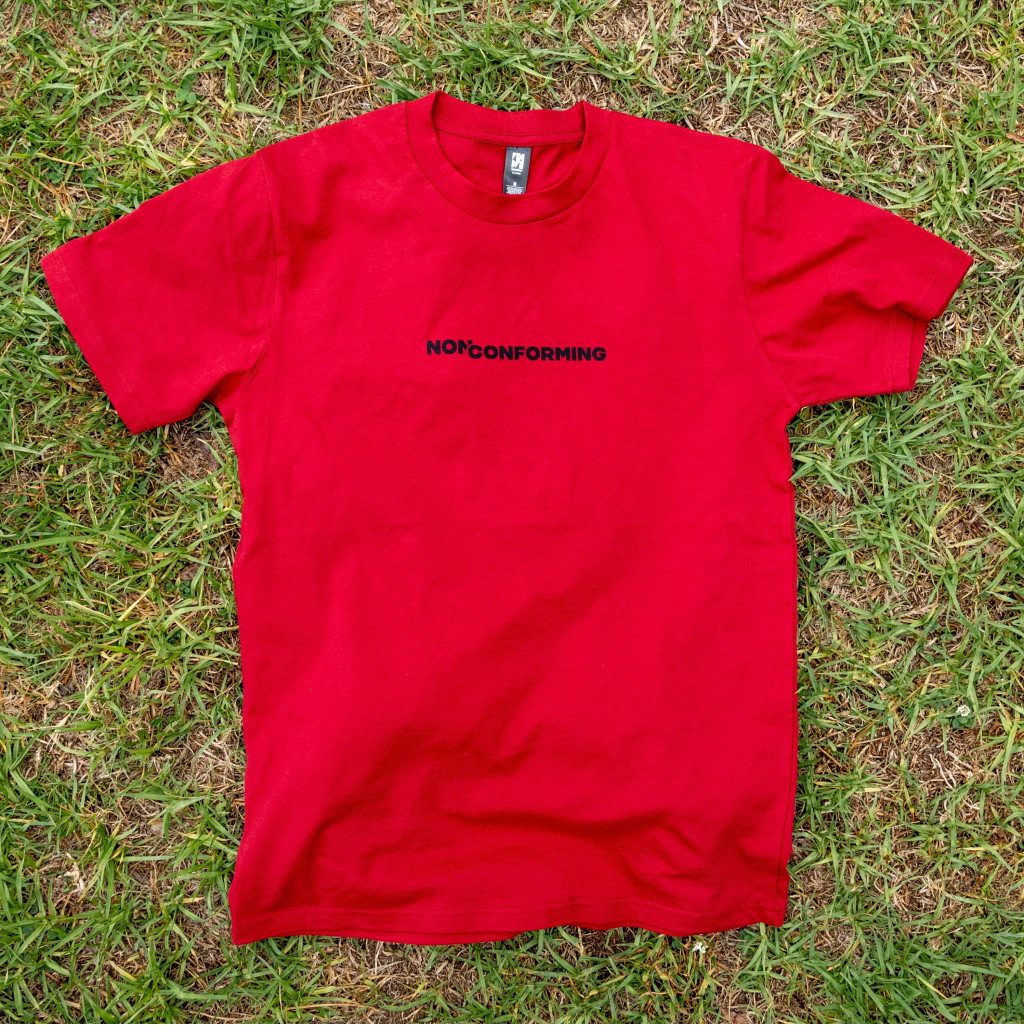 ETERNAL VALUE on Dark Red T-Shirt