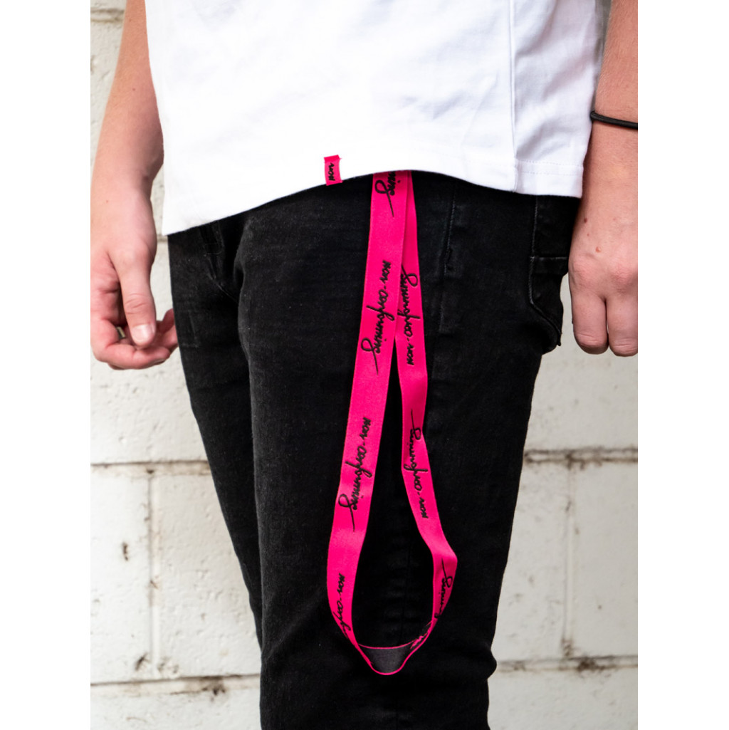 non-conforming Logo Pink/Black Jacquard Lanyard