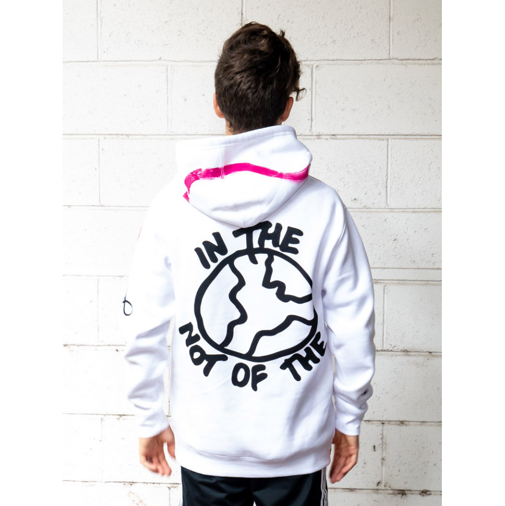 NOT OF THE WORLD WAVE on White Hoodie