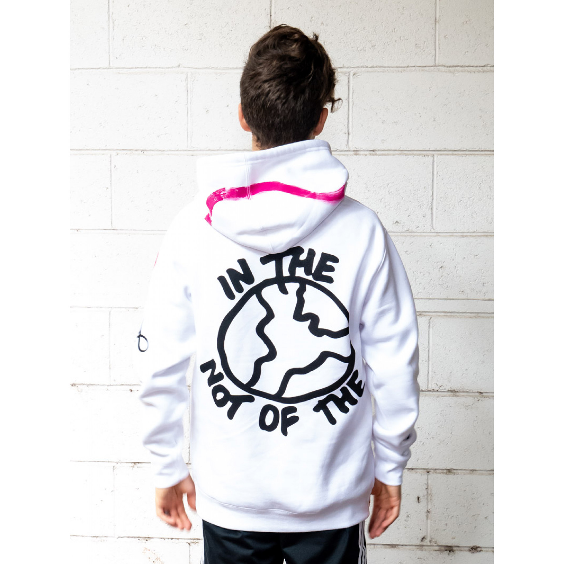 NOT OF THE WORLD WAVE on White Hoodie