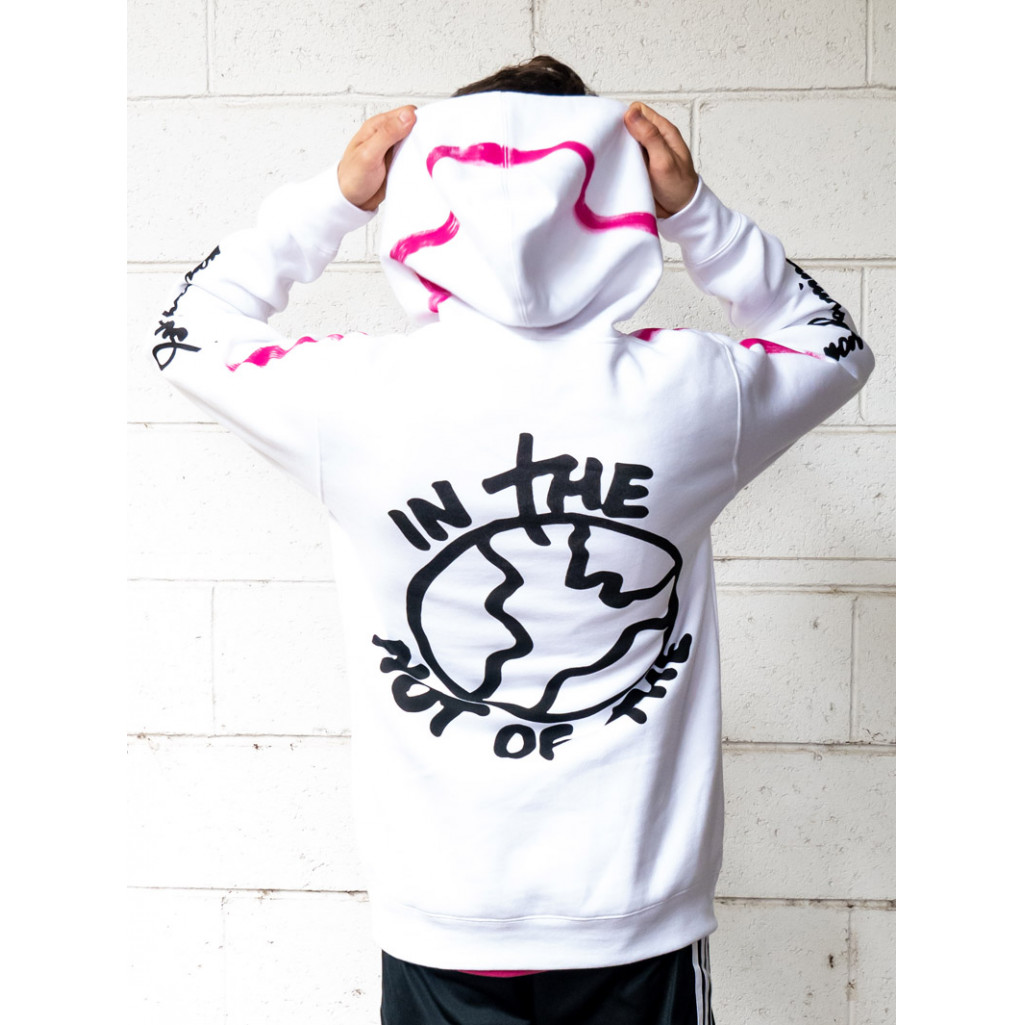 NOT OF THE WORLD WAVE on White Hoodie