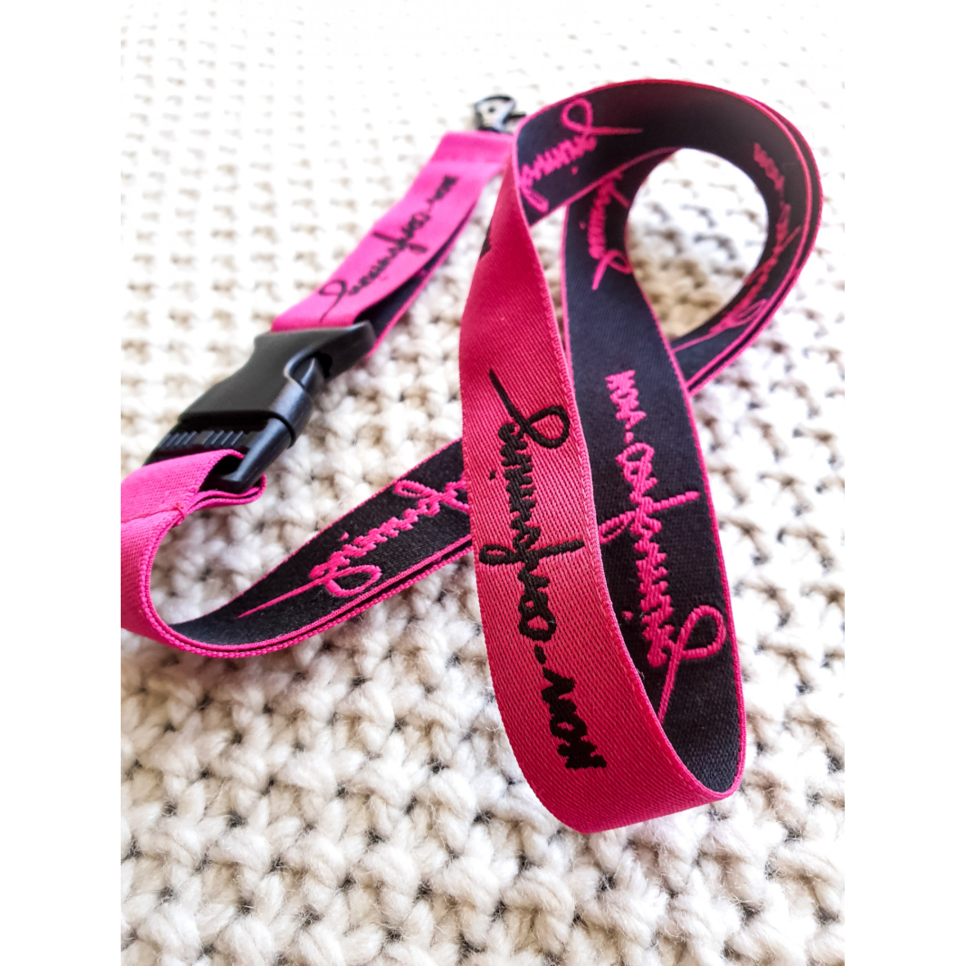 non-conforming Logo Pink/Black Jacquard Lanyard